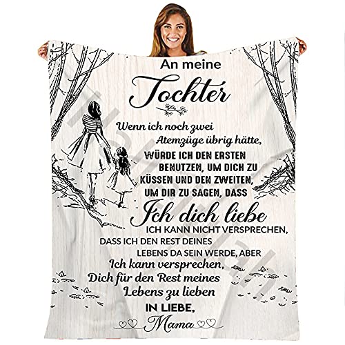 kuscheldecke flauschig, An Meine Tochter Personalisierte Nachricht Brief Geburtstag Geschenke Decke,Super weich Mikrofaser Flanelldecke, Mutter zu Tochter Positive Ermutigung und Liebe Tochter von Hallelujah