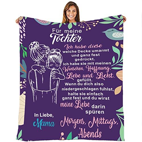 kuscheldecke flauschig, An Meine Tochter Personalisierte Nachricht Brief Geburtstag Geschenke Decke,Super weich Mikrofaser Flanelldecke, Mutter zu Tochter Positive Ermutigung und Liebe Tochter von Hallelujah