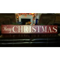 Merry Christmas Sign Rustikal Horizontales Weihnachtsschild Distressed Holz Extra Großes Wandbehang Verandaschild Primitive Weihnachtsdekoration Merry Christmas Sign Rustikal Horizontales Weihnachtsschild Distressed Holz Extra Großes Wandbehang Verandaschild Primitive Weihnachtsdekoration von HalliesCollectibles