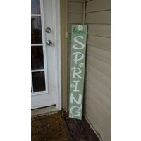 "Spring Porch Schild Reversible Vertikales Distressed Holzschild Extra Groß Willkommen Übergroßer Frühling Terrasse Dekor Haustür Hallo "Spring Porch Schild Reversible Vertikales Distressed Holzschild Extra Groß Willkommen Übergroßer Frühling Terrasse Dekor Haustür Hallo von HalliesCollectibles