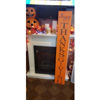 Thanksgiving Porch Sign Reversible Vertikales Eingangsschild Beunruhigtes Holz Rustikales Extra Großes Schild Haustür Übergroßes Primitives Dekor von HalliesCollectibles