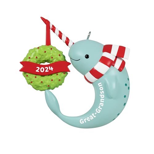 Hallmark Keepsake Weihnachtsdekoration 2024, Urenkel Narwal 2024 - Kunststoff-Weihnachtsornament, Hängend, Weihnachten Hallmark Keepsake Weihnachtsdekoration 2024, Urenkel Narwal 2024 - Kunststoff-Weihnachtsornament, Hängend, Weihnachten von Hallmark Keepsake