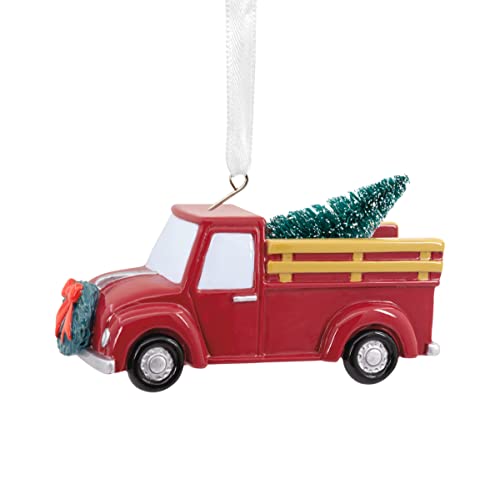 Hallmark 25574080 Weihnachtsdekoration, Pickup-Truck mit Baum, 3,5 x 8,1 x 4,8 cm, Rot von Hallmark