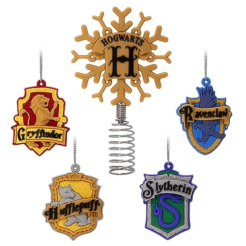 Hallmark Harry Potter 12,7 cm Miniatur-Weihnachtsbaumspitze und 4,8 cm Mini-Ornamente, bruchsicher, 5 Stück von Hallmark