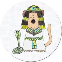 Airedale Terrier Hund Button Magnet Flaschenöffner Taschenspiegel Ägypten Kleopatra Altes Geschichte von HalloMolly