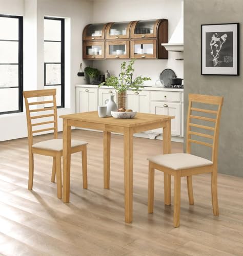 Hallowood Furniture Ledbury Kleiner Esstisch und Stühle Set 2, Platzsparender Massivholz-Küchentisch und Stühle mit gepolsterter Sitzfläche, ideal für kleine Küchen oder Esszimmer, helle Eiche Hallowood Furniture Ledbury Kleiner Esstisch und Stühle Set 2, Platzsparender Massivholz-Küchentisch und Stühle mit gepolsterter Sitzfläche, ideal für kleine Küchen oder Esszimmer, helle Eiche von Hallowood Furniture