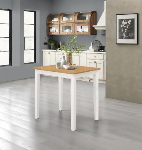 Ledbury Esstisch aus Holz, klein, Weiß und helle Eiche, 100 % Massivholz von Hallowood Furniture