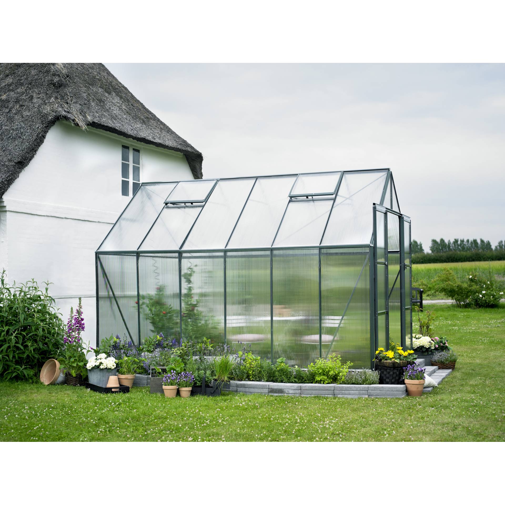 Halls Gewächshaus 'Magnum 128' 257 x 384 cm mit 6 mm Doppelstegplatten grün Halls Gewächshaus 'Magnum 128' 257 x 384 cm mit 6 mm Doppelstegplatten grün von Halls