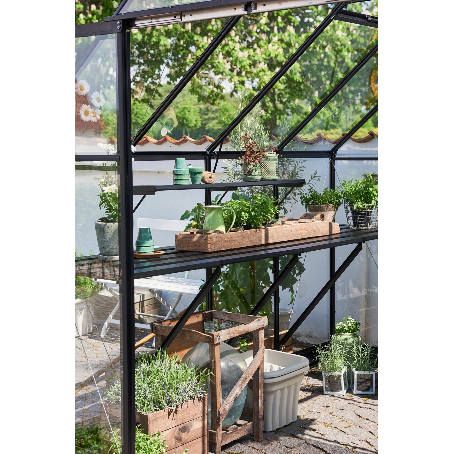Halls Lamellentisch für die Gewächshäuser Qube+ 88 Schwarz 244,7 cm Schwarz Halls Lamellentisch für die Gewächshäuser Qube+ 88 Schwarz 244,7 cm Schwarz von Halls