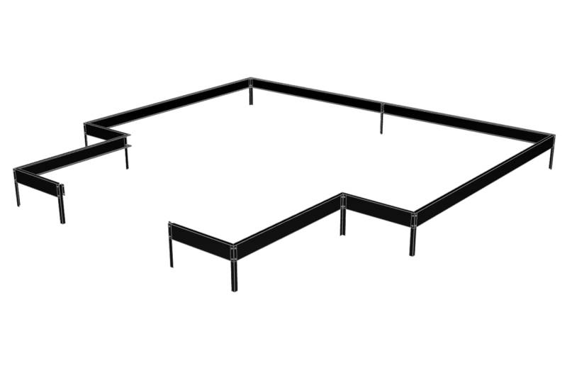 Halls Stahlfundament für Gewächshaus Garden Room 12,9 m² Garden Room schwarz von Halls