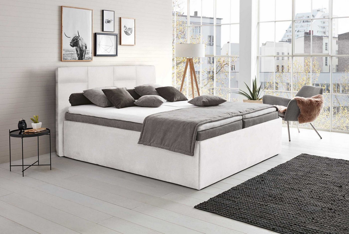 Halmon Schlafkomfort Betten Polsterbett Damas (Seitenhöhe 32cm, inkl. 2 Matratzen und 2 Lattenröste), Komfortliegehöhe von Halmon Schlafkomfort Betten