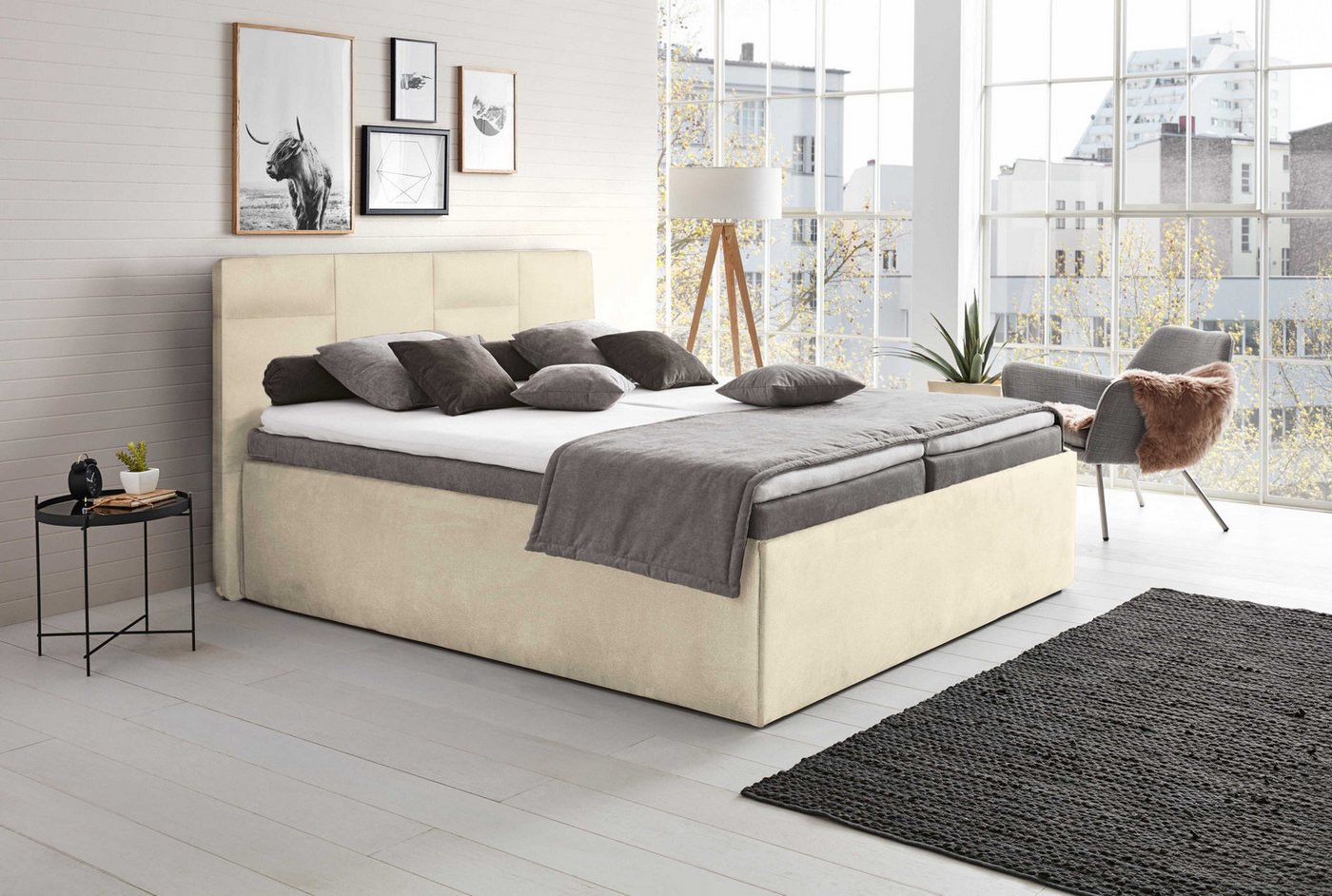 Halmon Schlafkomfort Betten Polsterbett Damas (Seitenhöhe 32cm, inkl. 2 Matratzen und 2 Lattenröste), Komfortliegehöhe von Halmon Schlafkomfort Betten