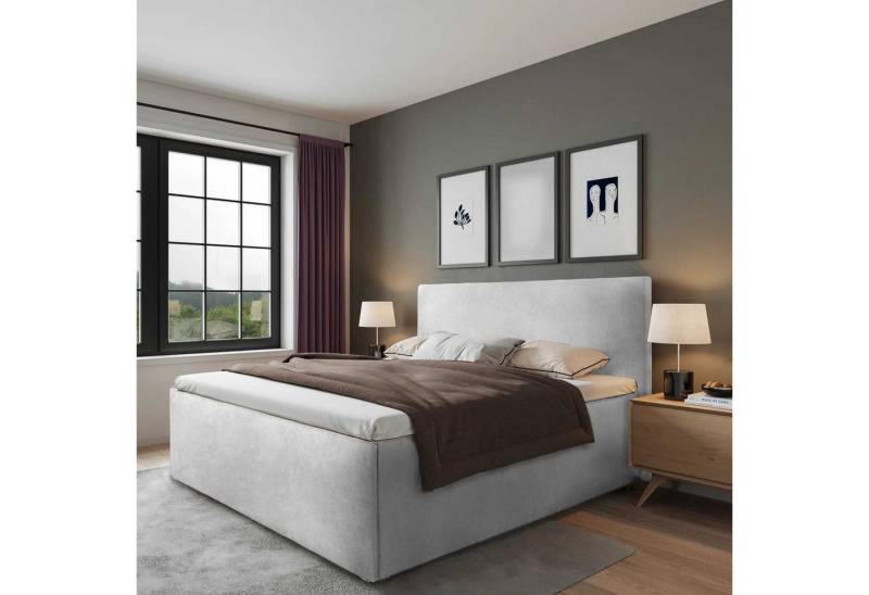 Halmon Schlafkomfort Betten Polsterbett Gent (Mit Bettkasten, erhältlich in 6 Größen und 8 attraktiven Farben mit oder ohne Matratze), Seitenhöhe 32 cm, inkl. Lattenrost bei Ausführung mit Matratze von Halmon Schlafkomfort Betten