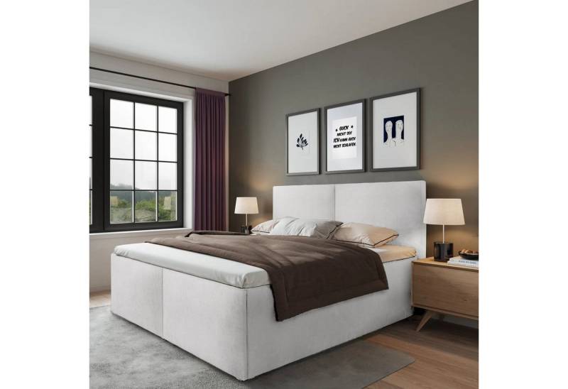 Halmon Schlafkomfort Betten Polsterbett Milano (Mit Stauraum unter der Liegefläche, erhältlich in 6 Größen, attraktiven Farben und zahlreichen Optionen), Seitenhöhe 32cm, inkl. Lattenrost bei Ausführung mit Matratze von Halmon Schlafkomfort Betten