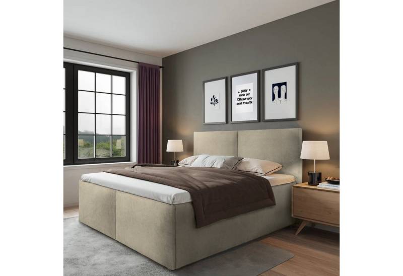 Halmon Schlafkomfort Betten Polsterbett Milano (Mit Stauraum unter der Liegefläche, erhältlich in 6 Größen, attraktiven Farben und zahlreichen Optionen), Seitenhöhe 32cm, inkl. Lattenrost bei Ausführung mit Matratze von Halmon Schlafkomfort Betten