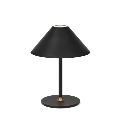 Halo Design, Hygge Schwarz, Dänisches Design Tischlampe Kabellos Dimmbar - 19 cm hoch LED Tischlampe Akku USB-C Aufladbar – Indoor & Outdoor deko Tischleuchte von Halo Design