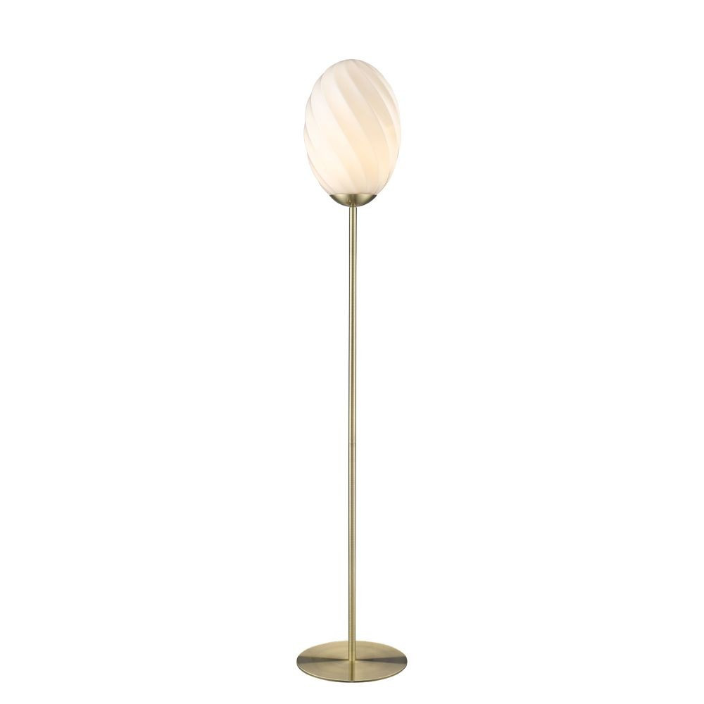 Halo Design - Twist Oval Stehleuchte Opal/Brass von Halo Design