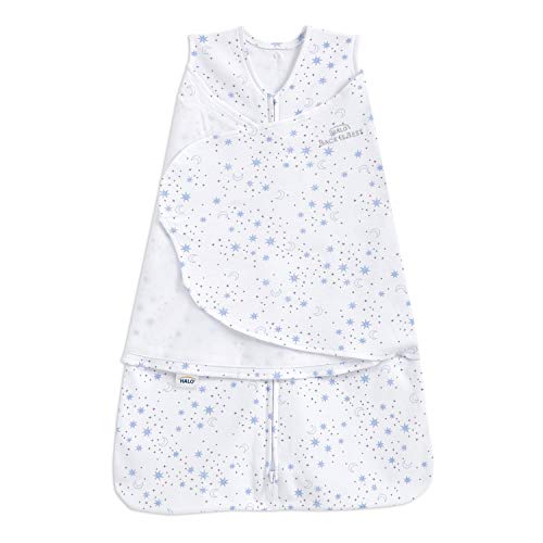 HALO Schlafsack aus 100 % Baumwolle, 3-fach verstellbare, tragbare Decke, TOG 1.5, Midnight Moons Blue, Größe S, 3-6 Monate von Halo