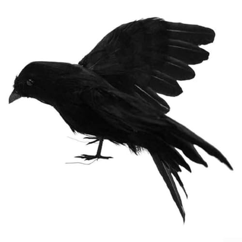 2 Stück schwarze Rabe gefälschte Krähe Halloween Jagd Dekor Vögel realistische Feder Kunststoff Requisite gruselige Party Dekoration 2 Stück schwarze Rabe gefälschte Krähe Halloween Jagd Dekor Vögel realistische Feder Kunststoff Requisite gruselige Party Dekoration von HaloModora