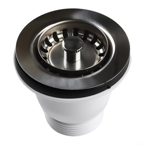 60 mm, Edelstahl, Abflusssieb, Abflusssieb, mit 85 mm Flansch für Küchenspüle, passend für 57–74 mm Ablaufloch von HaloModora