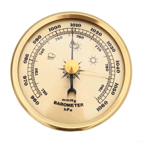 70 mm Gold-Zeigerbarometer Haushaltswetter-Manometer Mechanisches Messwerkzeug Aluminiummaterial keine Batterie erforderlich 70 mm Gold-Zeigerbarometer Haushaltswetter-Manometer Mechanisches Messwerkzeug Aluminiummaterial keine Batterie erforderlich von HaloModora
