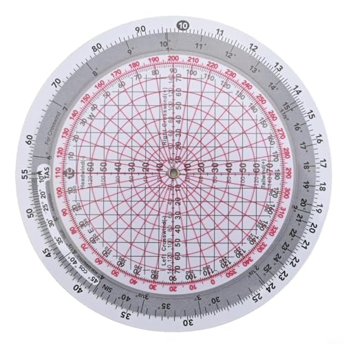Aviation Flight Computer E6B-R Circular Slide Rule Plotter for Pilot Navigation Training (E6B-R2) von HaloModora