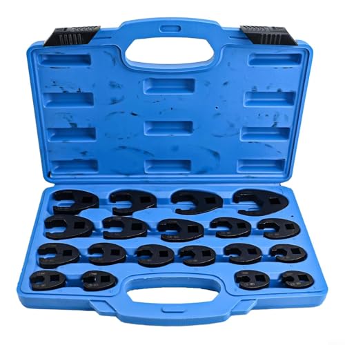 Crowfoot Schlagmutterschlüssel-Set, 19-teilig, metrisch, 8–32 mm, für 3/8 und 1/2 Zoll Ratschenverlängerungsdrehmoment Crowfoot Schlagmutterschlüssel-Set, 19-teilig, metrisch, 8–32 mm, für 3/8 und 1/2 Zoll Ratschenverlängerungsdrehmoment von HaloModora