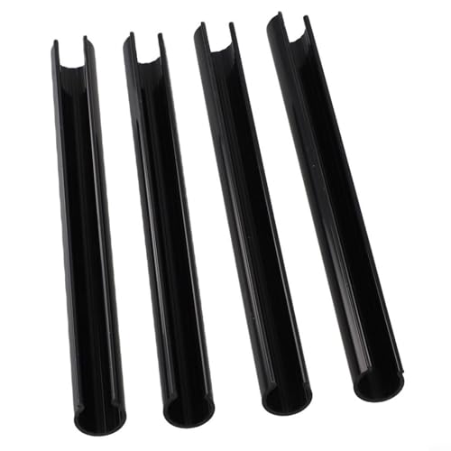 Heizkörperrohrabdeckungen, 4 Stück, 15 mm, Schwarz / Weiß, Chrom, 200 mm, 300 mm, 500 mm, verstellbar, zuschneidbar, kein Entfernen der Rohre erforderlich (Schwarz - 200 mm) von HaloModora