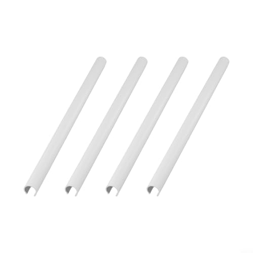 Heizkörperrohrabdeckungen, 4 Stück, 15 mm, schwarz, weiß, Chrom, 200 mm, 300 mm, 500 mm, verstellbar, zuschneidbar, kein Entfernen der Rohre erforderlich (Weiß - 300 mm) von HaloModora