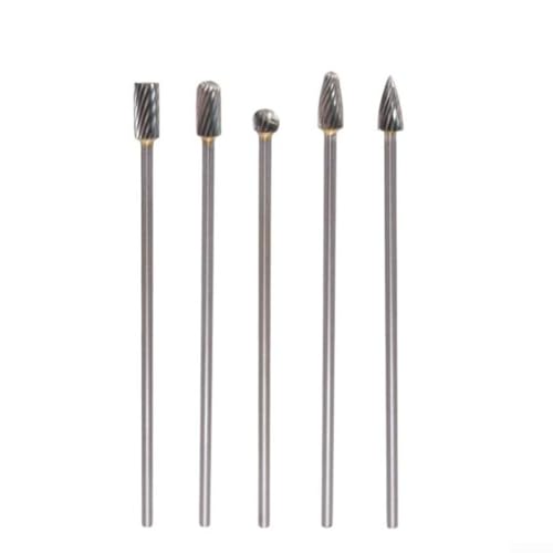 Professionelles Hartmetall-Rotationsfräser-Set, 3 x 6 x 100 mm lang, Einzelschnitt-Fräser mit 1/8-Zoll-Schaft für Metall, Holz, Marmor, Glas, Verarbeitung von HaloModora