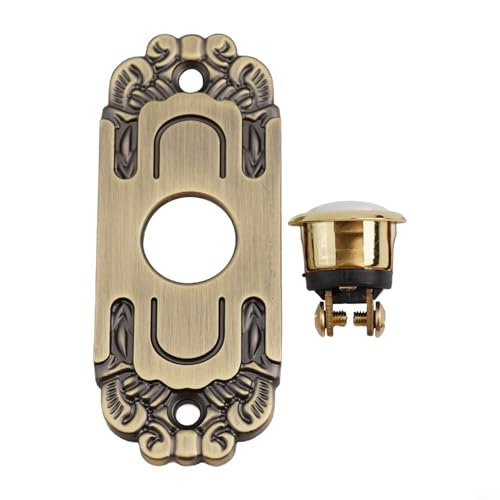 Robuster kabelgebundener Türklingelknopf mit eingebautem LED-Licht, Metall-Antik-Bronze-Finish, wetterbeständiger Haustür-Schalter von HaloModora