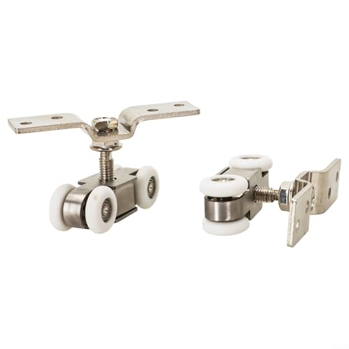 Schiebetürschiene Hängeleiste Set mit Glastürführung Edelstahl Mute Push and Pull System für Badezimmer oder Wohnzimmer von HaloModora