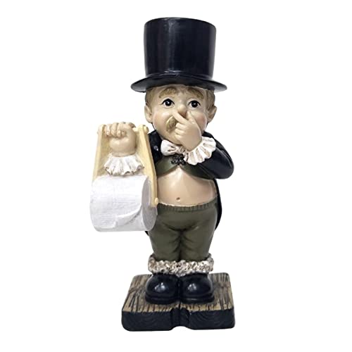 Haloppe Comical Intricate Toilet Butler with Roll Paper Holder Statue, Toilet Butler Statue Ständer Kellner Stabile Neuheit Harz Figur Lustige Home Skulptur Geschenk für Home Desktop Decor Schwarz Haloppe Comical Intricate Toilet Butler with Roll Paper Holder Statue, Toilet Butler Statue Ständer Kellner Stabile Neuheit Harz Figur Lustige Home Skulptur Geschenk für Home Desktop Decor Schwarz von Haloppe