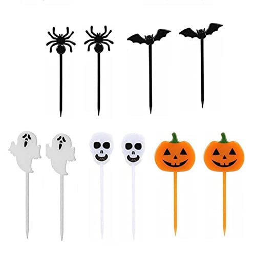 Haloppe Food Pick Easy to Clean Multipurpose Portable Cute Halloween Fruit Fork Compatible with Kitchen Multicolor von Haloppe