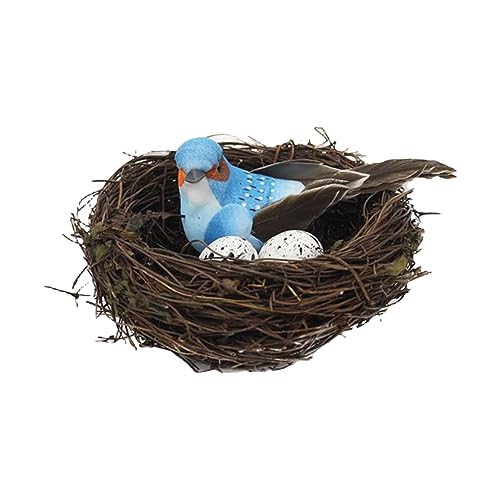 Haloppe Künstlicher Vogel mit Nest und Eiern zum Basteln, auffällig, kompakt, 1 Set, verschiedene Farben von Haloppe