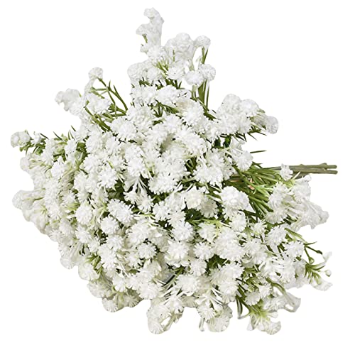 Haloppe Kunstblumen-Blumensträuße, vielseitig verwendbar, lichtecht, schön, schön, 7 Stück/Strauß, Weiß von Haloppe
