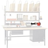 Halter für Etikettenrollen für DAHMEN Packtische Classic und Multiplex, 450 mm, lichtgrau von DAHMEN