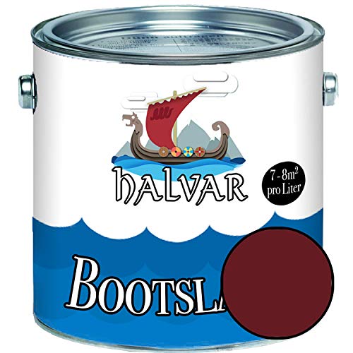 Halvar 2-K GLÄNZEND Yachtlack Rot RAL 3000-3031 Bootslack für GFK/Polyester/Kunststoff 2-Komponenten Lack inkl. Härter (1 L, RAL 3005 Weinrot) von Halvar