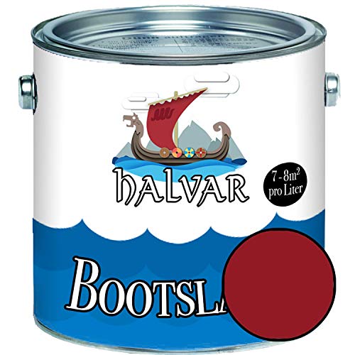 Halvar 2-K SEIDENMATT Yachtlack Rot RAL 3000-3031 Bootslack für GFK/Polyester/Kunststoff 2-Komponenten Lack inkl. Härter (1 L, RAL 3003 Rubinrot) von Halvar