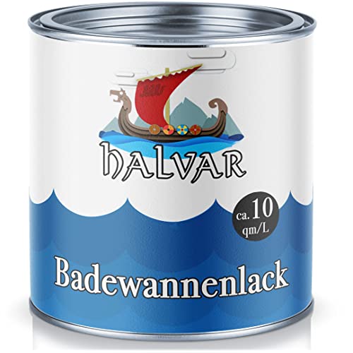 Halvar 2K Badewannenlack - Badewannenbeschichtung - Badewanne streichen mit Emaille Lack (2,5 L, Grau) von Halvar