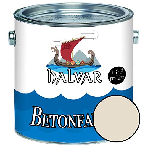 Halvar Betonfarbe/Bodenbeschichtung SEIDENMATT Gelb RAL 1000-1037 Fassadenfarbe (20 L, RAL 1013 Perlweiß) von Halvar