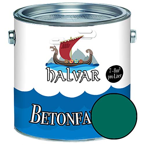 Halvar Betonfarbe/Bodenbeschichtung SEIDENMATT Grün RAL 6000-6037 Fassadenfarbe (5 L, RAL 6026 Opalgrün) von Halvar