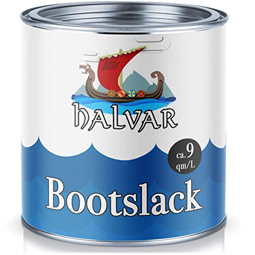 Halvar Bootslack Yachtlack Bootsfarbe Yachtfarbe PU-verstärkt für Holz und Metall verstärkt, extrem belastbar und hochelastisch Schiffslackierung (1 L, Rotbraun (RAL 8012)) von Halvar