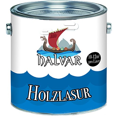 Halvar Holzlasur skandinavische Lasur wetterfest - atmungsaktiv - Lichtbeständig - aromatenfrei - tropfgehemmt - UV-beständig in 12 Farbtönen Außen-Lasur Holz-Schutz Holz-Öl (10 L, Farblos) von Halvar
