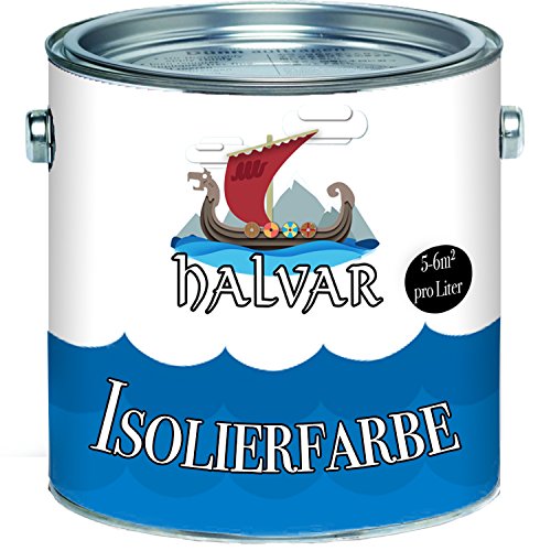 Halvar Isolierfarbe skandinavische Nikotinsperre in weiß Wandfarbe hochdeckend und geruchsarm (1 L) von Halvar