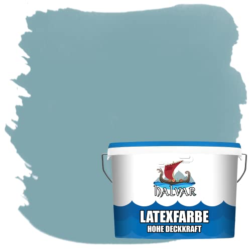 Halvar Latexfarbe hohe Deckkraft Weiß & 100 Farbtöne - abwischbare Wandfarbe für Küche, Bad & Wohnraum Geruchsarm, Abwischbar & Weichmacherfrei (10 L, Mauveblau) von Halvar