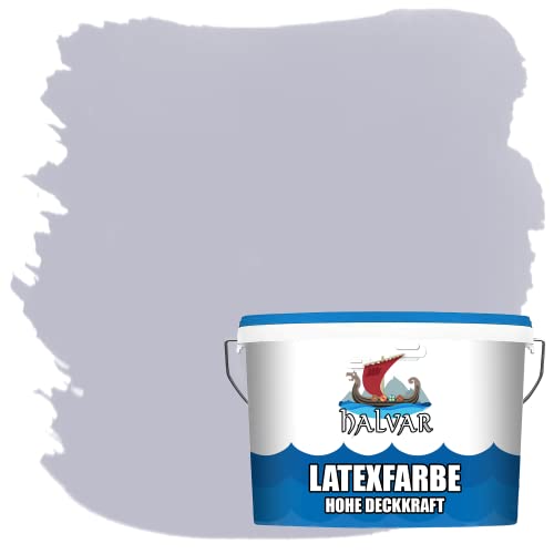 Halvar Latexfarbe hohe Deckkraft Weiß & 100 Farbtöne - abwischbare Wandfarbe für Küche, Bad & Wohnraum Geruchsarm, Abwischbar & Weichmacherfrei (5 L, Pflaume) von Halvar