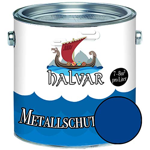 Halvar Metallschutzlack GLÄNZEND Blau RAL 5000-5024 Metallfarbe besonders robuster Kunstharzlack Wetterbeständig & perfekter Langzeitschutz Metall (20 L, RAL 5002 Ultramarineblau) von Halvar