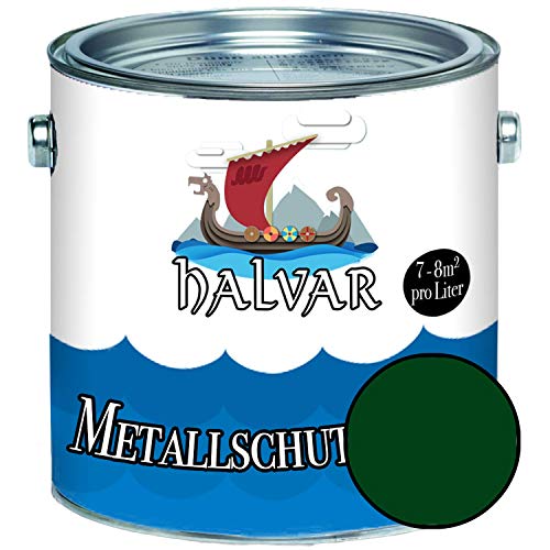 Halvar Metallschutzlack GLÄNZEND Grün RAL 6000-6037 Metallfarbe besonders robuster Kunstharzlack Wetterbeständig & perfekter Langzeitschutz Metall (5 L, RAL 6005 Moosgrün) von Halvar