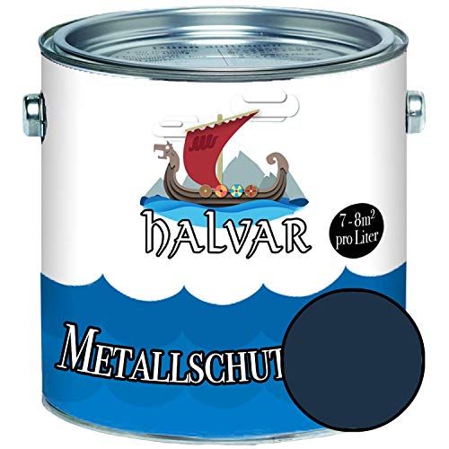 Halvar Metallschutzlack MATT Blau RAL 5000-5024 Metallfarbe besonders robuster Kunstharzlack Wetterbeständig & perfekter Langzeitschutz Metall (1 L, RAL 5011 Stahlblau) von Halvar